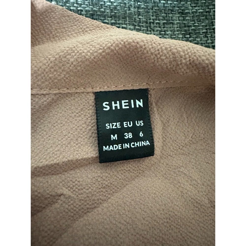 Shein Women's M Pullover Textured Tie Front Blouse - Picture 5 of 7